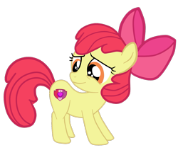 Size: 1215x1063 | Tagged: safe, artist:gmaplay, apple bloom, earth pony, pony, g4, bloom butt, bow, female, hair bow, looking back, simple background, solo, transparent background, vector