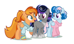 Size: 1024x607 | Tagged: safe, artist:yourrdazzle, oc, oc only, oc:crescent dionne, pegasus, pony, unicorn, base used, clothes, female, mare, offspring, parent:flash magnus, parent:princess cadance, parent:rainbow dash, parent:shining armor, parents:dashmagnus, parents:shiningcadance, simple background, sweater, transparent background