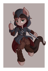 Size: 1848x2732 | Tagged: safe, artist:qbellas, earth pony, pony, assassin's creed, clothes, looking at you, solo