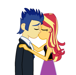 Size: 761x749 | Tagged: safe, artist:brightstar40k, flash sentry, sunset shimmer, equestria girls, g4, duo, female, kissing, male, ship:flashimmer, shipping, simple background, straight, white background