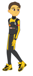 Size: 1072x2428 | Tagged: safe, artist:gmaplay, equestria girls, g4, equestria girls-ified, esteban ocon, formula 1, racing, racing suit, simple background, solo, transparent background