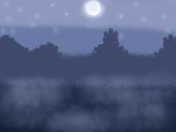 Size: 1024x765 | Tagged: safe, alternate version, artist:maryhoovesfield, background, fog, forest, full moon, moon, night, no pony, stars