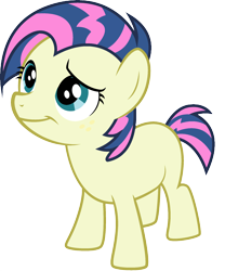 Size: 1920x2313 | Tagged: safe, edit, vector edit, babs seed, bon bon, sweetie drops, earth pony, pony, ponyar fusion, g4, babsbon, female, filly, foal, freckles, fusion, recolor, simple background, smiling, solo, transparent background, vector