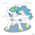 Size: 2000x2000 | Tagged: safe, artist:skoon, princess celestia, alicorn, pony, g4, behaving like a dog, crown, cute, cutelestia, derp, dork, faic, featured image, female, flash-featured image, funny, grooming, high res, hoof shoes, jewelry, majestic as fuck, mare, peytral, preening, regalia, sillestia, silly, silly pony, simple background, sketch, solo, white background
