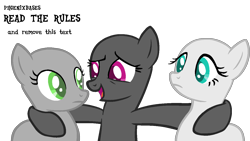Size: 1280x720 | Tagged: safe, artist:kingbases, oc, oc only, earth pony, pony, bald, base, bust, earth pony oc, eyelashes, female, frown, mare, open mouth, open smile, side hug, smiling