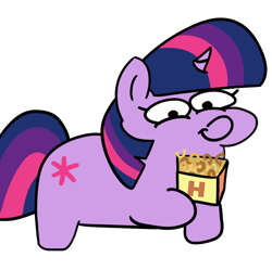 Size: 1000x995 | Tagged: safe, alternate version, artist:wren, twilight sparkle, g4, burger, food, french fries, h, happy, hay burger, horseshoe fries, simple background, squatpony, twiggie, twiggles, white background