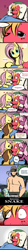 Size: 560x4921 | Tagged: safe, artist:ende26, color edit, edit, big macintosh, caramel, cheerilee, fluttershy, lyra heartstrings, earth pony, human, pegasus, pony, g4, ..., all just a dream, bed, bedroom eyes, big macintosh gets all the mares, bisexual, blushing, caramel lost the grass seeds, clothes, colored, comic, cropped, crossover, crossover shipping, cute, dialogue, everypony's gay for big mac, eyes closed, female, floating heart, full comic, gay, gritted teeth, headband, heart, implied human on pony action, implied interspecies, licking, licking lips, lyra plushie, male, mare, offscreen character, one eye closed, onomatopoeia, open mouth, partial nudity, plushie, polyamory, ship:caramac, ship:cheerimac, ship:fluttermac, shipping, shocked, sleeping, solid snake, sound effects, speech bubble, stallion, straight, super smash bros., super smash bros. brawl, surprised, sweat, tongue out, topless, zzz