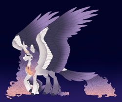 Size: 1280x1077 | Tagged: safe, artist:akumajdragon, oc, oc only, alicorn, pony, colored wings, magical lesbian spawn, male, multicolored wings, offspring, parent:rarity, parent:twilight sparkle, parents:rarilight, solo, stallion, wings