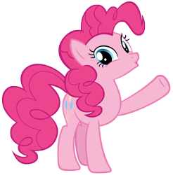 Size: 8250x8400 | Tagged: safe, artist:andoanimalia, pinkie pie, earth pony, pony, g4, the maud couple, female, happy, hoof in air, looking at you, mare, raised hoof, simple background, solo, transparent background, vector