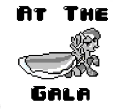 Size: 807x715 | Tagged: safe, rainbow dash, pegasus, pony, g4, 8-bit, at the gala, clothes, dress, gala dress, grayscale, monochrome, pixel art, rainbow dash always dresses in style, smiling