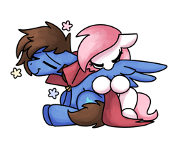 Size: 1280x1024 | Tagged: safe, artist:sugar morning, oc, oc only, oc:bizarre song, oc:sugar morning, pegasus, pony, cape, clothes, cute, female, grooming, male, mare, oc x oc, pegasus oc, preening, shipping, simple background, stallion, straight, sugarre, transparent background