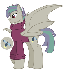 Size: 776x876 | Tagged: safe, artist:princess-kitsune-tsu, oc, oc only, bat pony, pony, base used, clothes, male, offspring, parent:fluttershy, parent:stygian, simple background, solo, stallion, sweater, transparent background