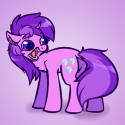 Size: 4000x4000 | Tagged: safe, artist:witchtaunter, amethyst star, sparkler, pony, unicorn, g4, april fools, april fools 2021, april fools joke, chest fluff, ear fluff, faic, female, floppy ears, gradient background, mare, recolor, screaming, screaming at own ass, solo, wide eyes