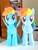 Size: 768x1024 | Tagged: safe, artist:nekokevin, rainbow dash, pegasus, pony, g4, close-up, duality, duo, female, irl, looking at you, mare, photo, plushie, self ponidox, smiling, spread wings, table, wings