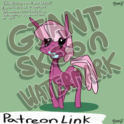 Size: 2000x2000 | Tagged: safe, artist:skoon, cheerilee, earth pony, pony, g4, april fools, female, high res, lipstick, mare, obtrusive watermark, sketch, smiling, solo, watermark