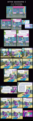 Size: 1636x6000 | Tagged: safe, artist:sapphiregamgee, aria blaze, rainbow dash, equestria girls, g4, aria brute, bag, bench press, biceps, canterlot high, clothes, comic, commission, gym, gym bag, gym clothes, gym shorts, gymnasium, hoodie, muscles, rainbuff dash, shoes, shorts, sneakers, sports bra, sports shoes, sports shorts, sweat, weight lifting, weights, workout, workout outfit