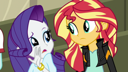 Size: 1920x1080 | Tagged: safe, screencap, curly winds, rarity, some blue guy, sunset shimmer, equestria girls, friendship games, g4