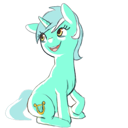 Size: 3000x3000 | Tagged: safe, artist:cuttlefishart, lyra heartstrings, pony, unicorn, g4, high res, sitting, solo