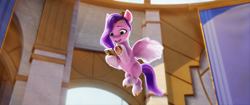Size: 4095x1715 | Tagged: safe, screencap, pipp petals, pegasus, pony, g5, my little pony: a new generation, official, spoiler:my little pony: a new generation, 3d, cellphone, female, green eyes, mare, phone, smartphone, solo