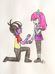 Size: 1616x2152 | Tagged: safe, artist:fude-chan-art, mystery mint, ringo, equestria girls, g4, engagement ring, female, jewelry, male, ring, ringomint, shipping, straight