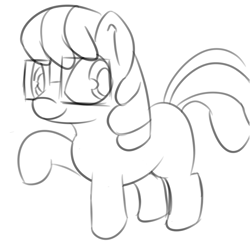 Size: 888x856 | Tagged: safe, artist:treekickerdraws, cheerilee, earth pony, pony, g4, female, filly, glasses, looking at you, sketch, smiling, solo, younger