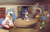 Size: 5100x3300 | Tagged: safe, artist:viwrastupr, discord, princess celestia, roseluck, oc, oc:spark gap, alicorn, bat pony, draconequus, earth pony, pony, fanfic:fine print, g4, absurd resolution, bat pony oc, bookshelf, canon x oc, concave belly, contract, crown, fanfic art, folded wings, food, group, hoof shoes, hug, jewelry, peytral, pillow, princess shoes, quartet, regalia, rosegap, sternocleidomastoid, surprised, table, tea, upset, window, winghug, wings