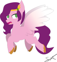 Size: 6002x6511 | Tagged: safe, artist:samsailz, pipp petals, pegasus, pony, g5, absurd resolution, angry, argument, eyeroll, female, flying, gem, jewelry, lineless, looking at you, mare, open mouth, signature, simple background, solo, spread wings, talking, tiara, transparent background, unshorn fetlocks, wings