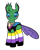 Size: 1120x1416 | Tagged: safe, artist:kb-gamerartist, derpibooru exclusive, oc, oc only, oc:devulsa, changedling, changeling, 2021 community collab, derpibooru community collaboration, bisexual pride flag, changedling oc, changeling oc, face paint, nonbinary, nonbinary pride flag, pride, pride flag, simple background, solo, transparent background