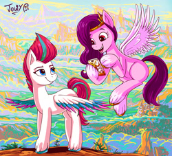 Size: 4749x4314 | Tagged: safe, artist:jowyb, pipp petals, zipp storm, pegasus, pony, g5, absurd resolution, adorapipp, adorazipp, cellphone, cute, duo, female, flying, mare, open mouth, phone, red eyes, red-eyed pipp, royal sisters (g5), siblings, sisters, smartphone, spread wings, wings