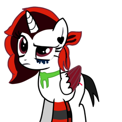 Size: 720x720 | Tagged: safe, artist:djmatinext, artist:kingbases, edit, edited screencap, screencap, oc, oc only, oc:deadly heart, alicorn, pony, g4, alicorn oc, base used, clothes, dripping, ear piercing, emo, eyelashes, female, horn, makeup, photo, piercing, simple background, solo, stockings, thigh highs, transparent background, wings