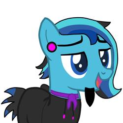 Size: 720x720 | Tagged: safe, artist:djmatinext, artist:kingbases, oc, oc only, oc:blue harmony, earth pony, pony, base used, beard, clothes, ear piercing, facial hair, hoodie, male, photo, piercing, simple background, solo, white background