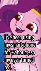 Size: 712x1231 | Tagged: safe, edit, pipp petals, pegasus, pony, g5, obsession, that explains everything, that pony sure does love phones, this explains everything
