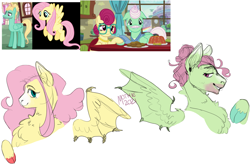 Size: 3543x2362 | Tagged: safe, artist:cryptidmothie, screencap, fluttershy, gentle breeze, posey shy, zephyr breeze, pony, flutter brutter, g4, brother and sister, female, high res, hybrid wings, male, mare, screencap reference, ship:shys, shipping, siblings, simple background, stallion, straight, white background, wings