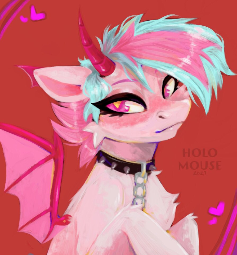 #2591049 - safe, artist:holomouse, oc, oc only, demon, demon pony ...