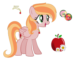 Size: 2392x1960 | Tagged: safe, artist:angellight-bases, artist:aurorashinesentryyt, big macintosh, fluttershy, oc, oc:apple blossom, pegasus, pony, g4, base used, cutie mark, female, filly, green eyes, jewelry, male, necklace, offspring, parent:big macintosh, parent:fluttershy, parents:fluttermac, pink coat, screencap reference, ship:fluttermac, shipping, simple background, straight, transparent background, two toned mane