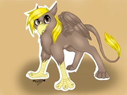 Size: 1600x1200 | Tagged: safe, artist:bigdumbhawgle, oc, oc only, oc:pad, griffon, griffon oc, simple background, solo