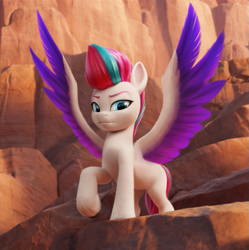 Size: 929x934 | Tagged: safe, artist:shydale edits, edit, screencap, zipp storm, pegasus, pony, g5, my little pony: a new generation, spoiler:my little pony: a new generation, 3d, cropped, female, mare, redesign, redraw, solo