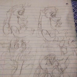 Size: 1080x1080 | Tagged: safe, artist:cocolove2176, discord, fluttershy, draconequus, pegasus, pony, g4, comic, female, lineart, lined paper, male, mare, ship:discoshy, shipping, straight, traditional art