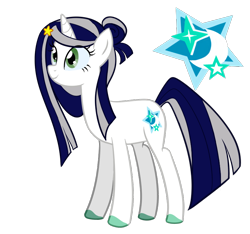 Size: 800x749 | Tagged: safe, artist:couratiel, oc, oc only, oc:lunar shine, pony, unicorn, g4, colored hooves, cutie mark, female, hairclip, mare, show accurate, simple background, solo, transparent background