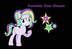 Size: 2008x1356 | Tagged: safe, artist:kucysia123, oc, oc:twinkle star, oc:twinkle star gleam, pony, unicorn, base used, black background, offspring, parent:prince blueblood, parent:starlight glimmer, parents:bluelight, simple background