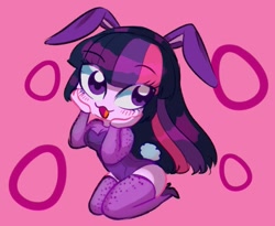 Size: 1233x1011 | Tagged: safe, artist:rileyav, twilight sparkle, equestria girls, g4, :3, adorasexy, blushing, bunny ears, bunny suit, chibi, clothes, cute, high heels, open mouth, sexy, shoes, smiling, socks, solo, stockings, thigh highs, twiabetes