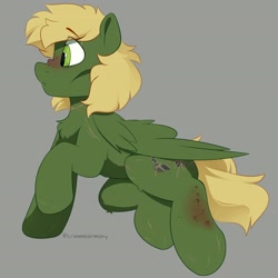 Size: 3240x3240 | Tagged: safe, artist:crimmharmony, oc, oc only, oc:murky, pegasus, pony, fallout equestria, fallout equestria: murky number seven, fanfic art, high res, simple background, solo