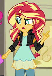 Size: 445x647 | Tagged: safe, screencap, pinkie pie, sunset shimmer, equestria girls, g4, my little pony equestria girls: friendship games, cropped, solo focus