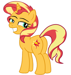 Size: 1024x1076 | Tagged: safe, artist:gmaplay, sunset shimmer, pony, unicorn, g4, bunset shimmer, butt, grin, looking back, plot, simple background, smiling, solo, transparent background