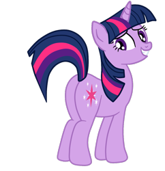 Size: 945x977 | Tagged: safe, artist:gmaplay, twilight sparkle, pony, unicorn, g4, butt, female, grin, looking back, mare, plot, raised tail, simple background, smiling, solo, tail, transparent background, twibutt, unicorn twilight