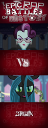 Size: 1024x2730 | Tagged: safe, edit, edited screencap, screencap, principal abacus cinch, queen chrysalis, a canterlot wedding, equestria girls, g4, my little pony equestria girls: friendship games, ear piercing, earring, epic rap battles of history, glasses, jewelry, narrowed eyes, pearl earrings, piercing, versus