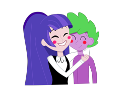 Size: 3264x2448 | Tagged: safe, spike, human, anthro, equestria girls, g4, dc superhero girls, high res, hug, human spike, looking at you, ship:zataspike, simple background, smiling, smiling at you, transparent background, zatanna, zee zatara