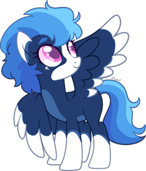 Size: 2094x2454 | Tagged: safe, artist:kurosawakuro, oc, oc only, pegasus, pony, base used, colored wings, colored wingtips, female, high res, mare, offspring, parent:fleetfoot, parent:soarin', simple background, solo, transparent background