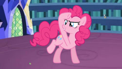 Size: 1024x576 | Tagged: safe, artist:redyoshi1992, edit, edited screencap, screencap, pinkie pie, oc, oc:brandon, oc:checkerboard, oc:yoshi, earth pony, pony, g4, background used, base used, female, giant earth pony, giant pinkie pie, giant pony, giantess, macro, twilight's castle