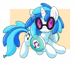 Size: 3000x2500 | Tagged: safe, artist:makishi_ookami, dj pon-3, vinyl scratch, balloon pony, inflatable pony, pony, g4, balloon, headphones, high res, looking at you, solo, sunglasses